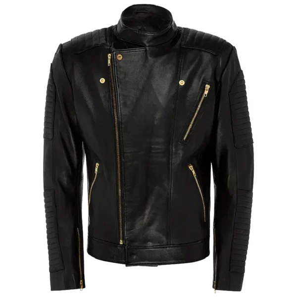 Men Black Genuine Leather Jacket16 - Image 2