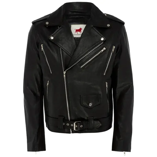 Men Black Genuine Leather Jacket17