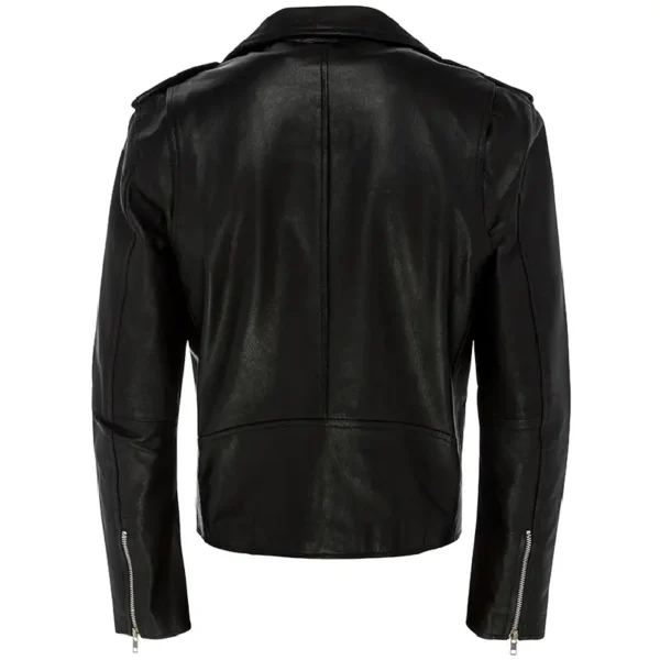 Men Black Genuine Leather Jacket17 - Image 3