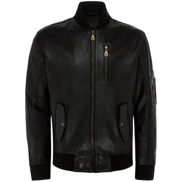 Men Black Genuine Leather Jacket19
