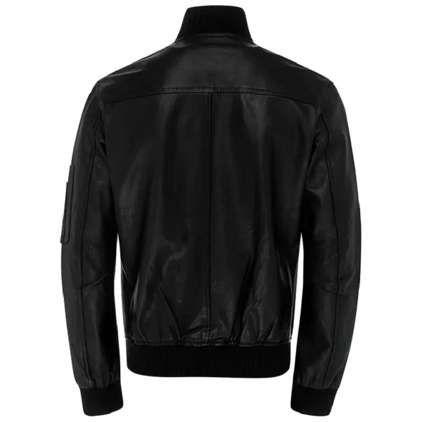 Men Black Genuine Leather Jacket19 - Image 3