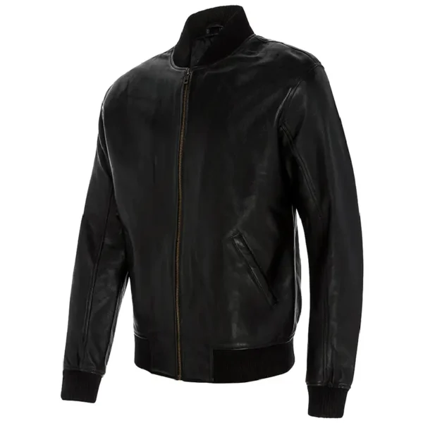 Men Black Genuine Leather Jacket20 - Image 2