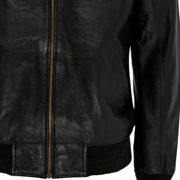Men Black Genuine Leather Jacket20 - Image 4