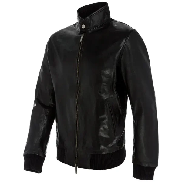 Men Black Genuine Leather Jacket21 - Image 3