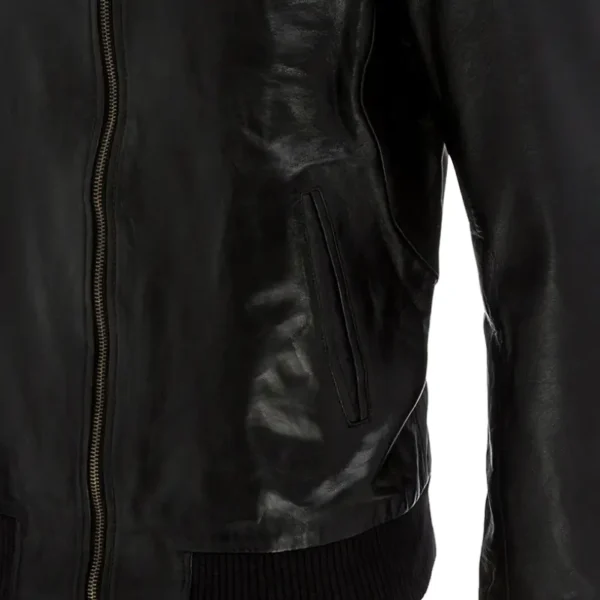 Men Black Genuine Leather Jacket21 - Image 4