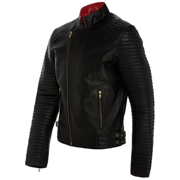 Men Black Genuine Leather Jacket22 - Image 2