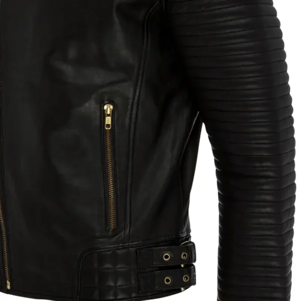 Men Black Genuine Leather Jacket22 - Image 4