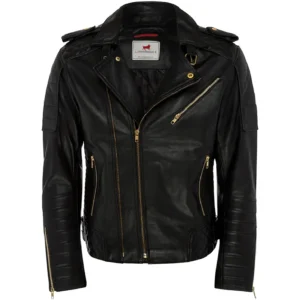 Men Black Genuine Leather Jacket23